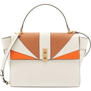 NWT Henri Bendel Blocked Uptown Satchel RARE COLOR